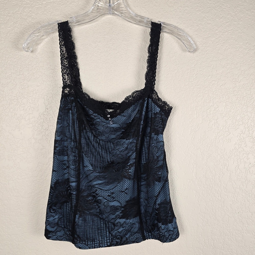 Arianne Y2K Whimsigoth‎ Black Lace & Periwinkle Blue Cami ✨